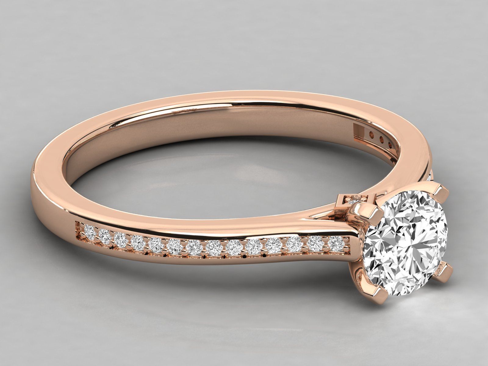 solitaire engagement ring  3D print model_14