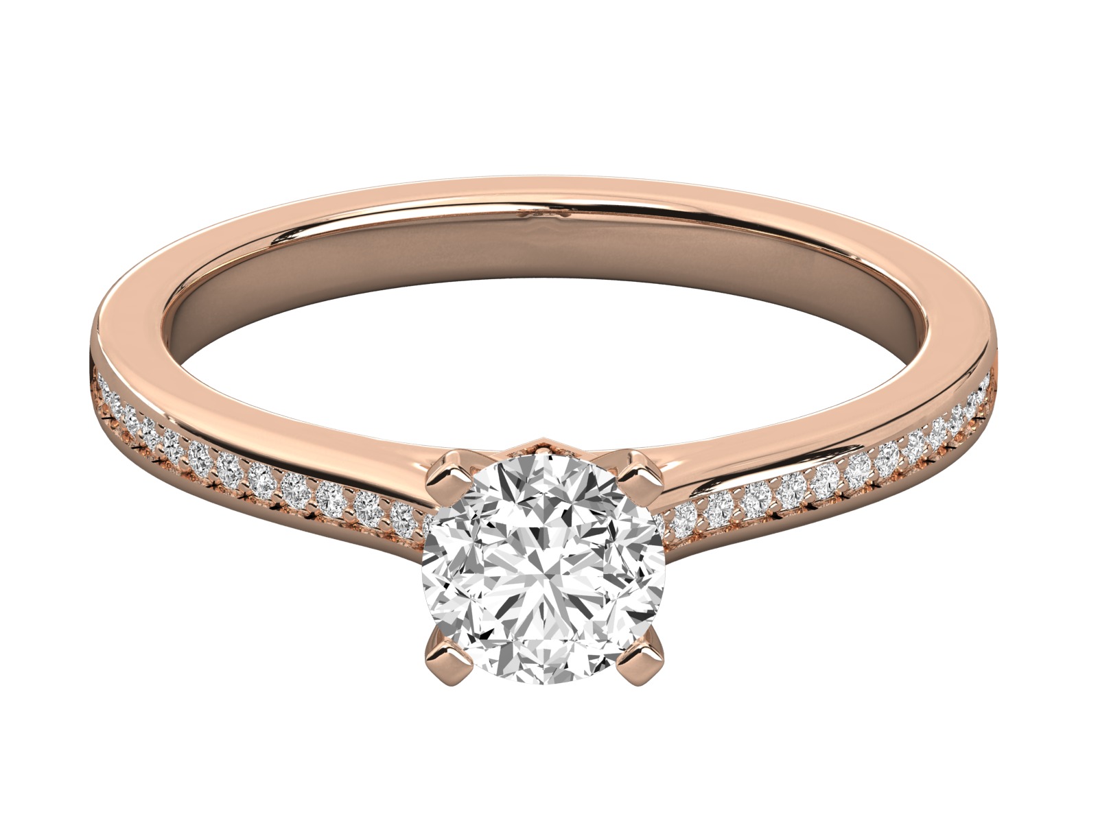 solitaire engagement ring  3D print model_17