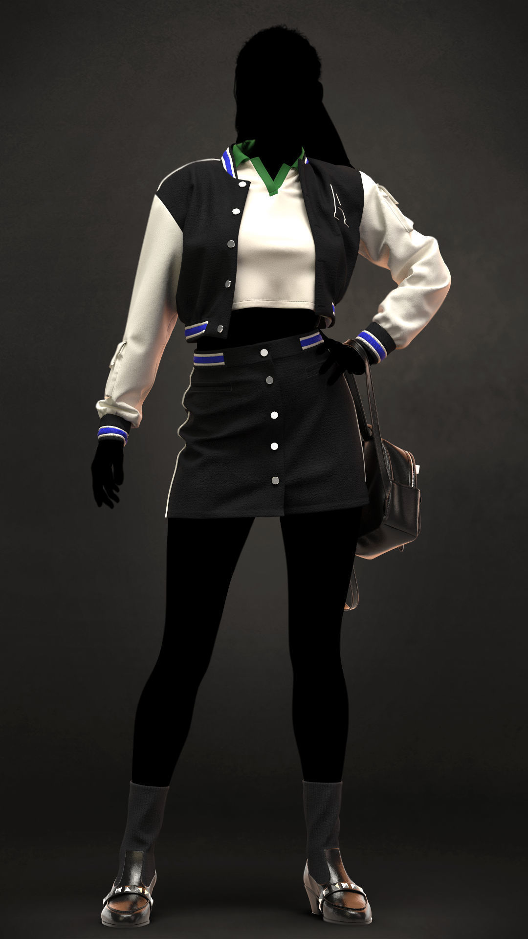 School uniform 5 - Marvelous Designer project and OBJ 3D model_1