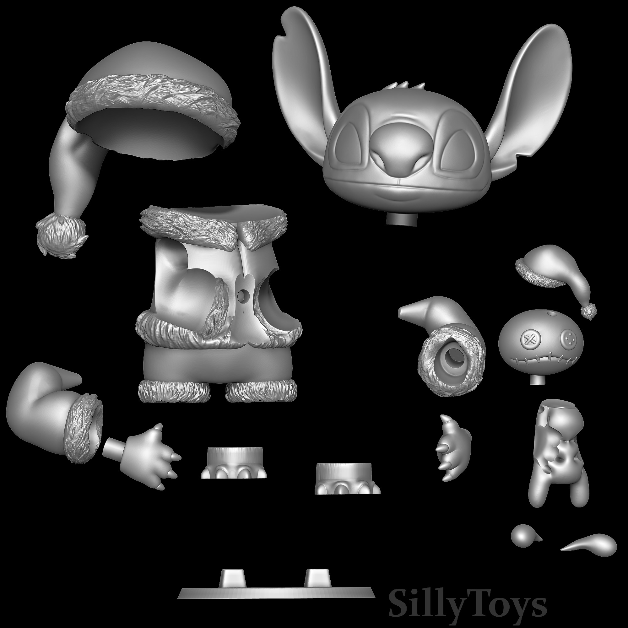 Stitch with Scrump Christmas - Lilo and Stitch 3D print model_5