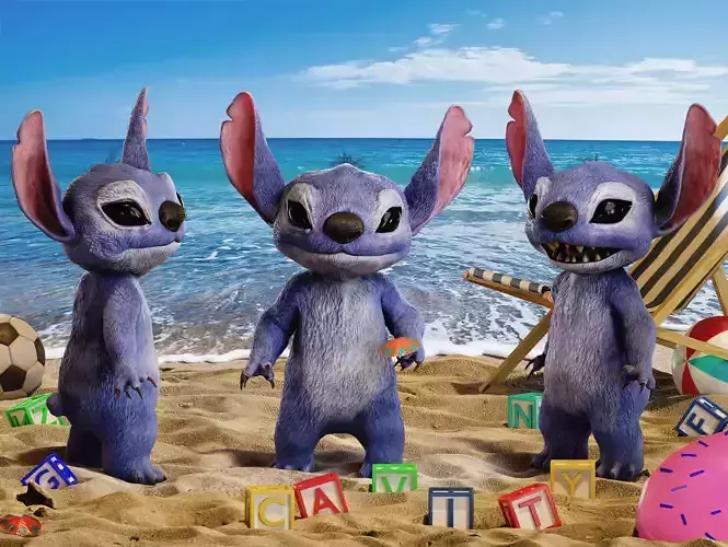 Stitch Low-poly 3D model