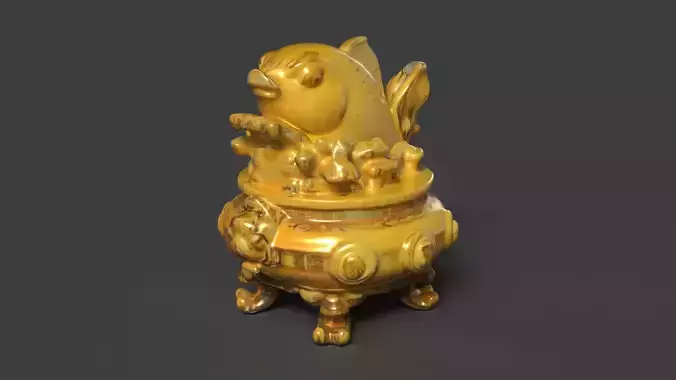  Chinese fish money pot 