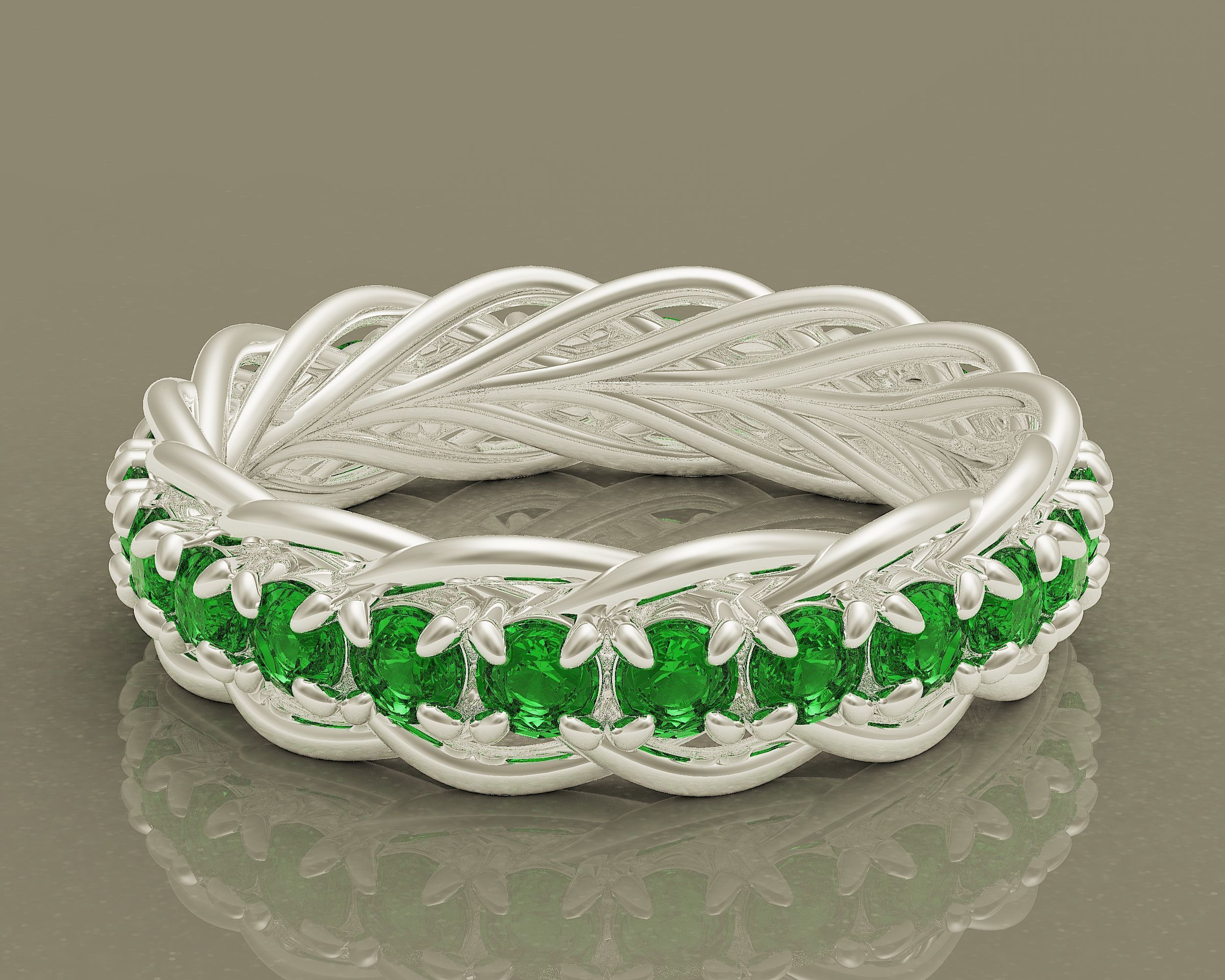 Prong set diamond intertwined eternity ring Free 3D print model_6