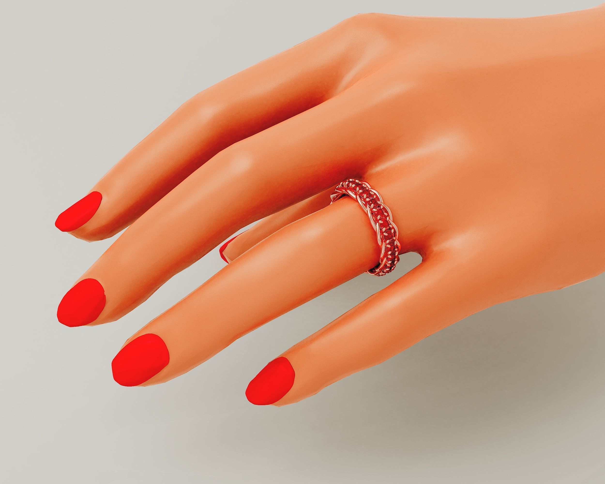 Prong set diamond intertwined eternity ring Free 3D print model_19