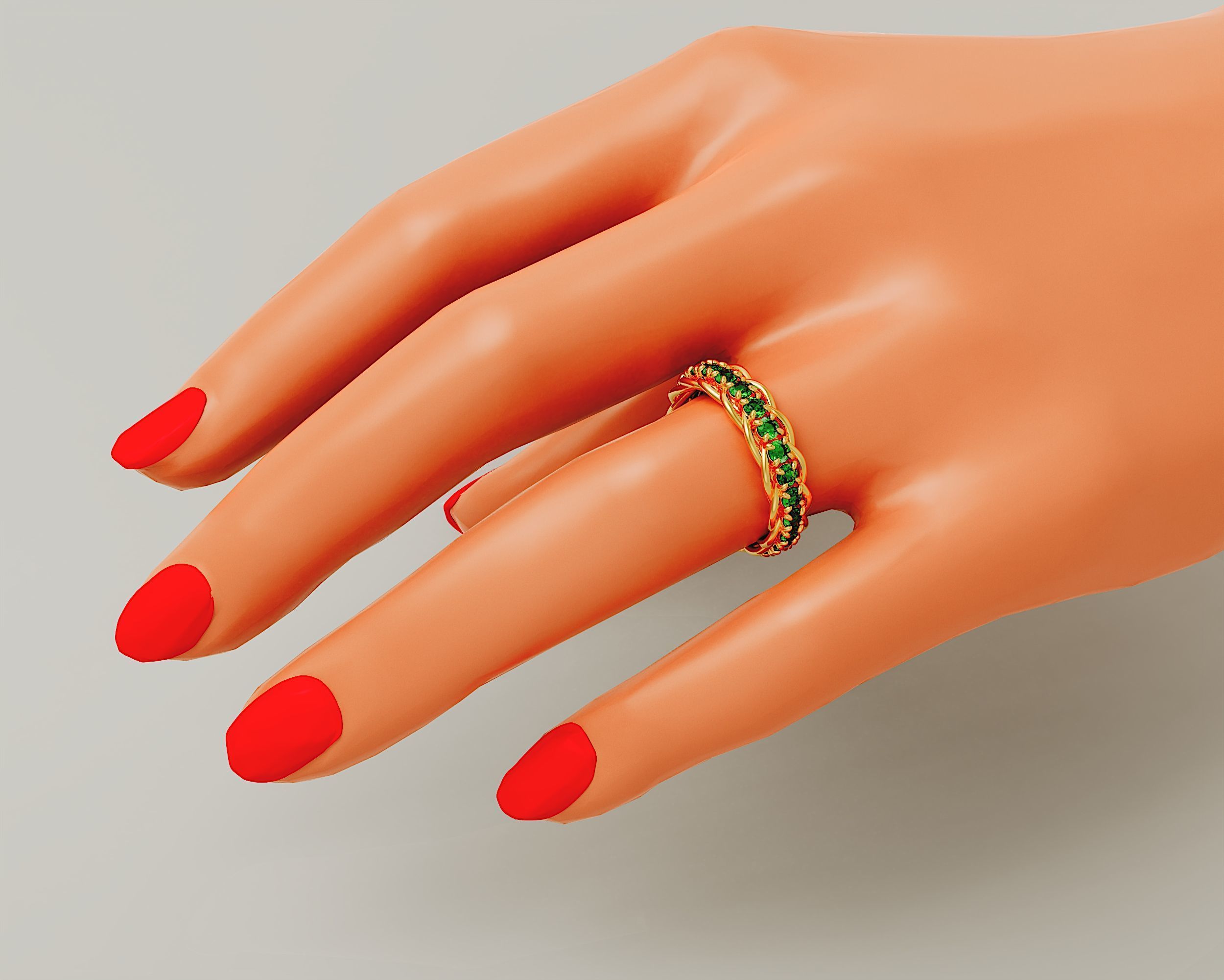 Prong set diamond intertwined eternity ring Free 3D print model_12