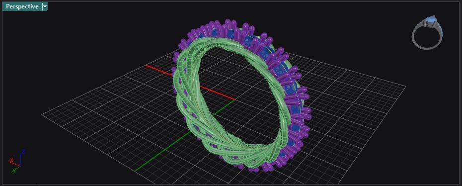 Prong set diamond intertwined eternity ring Free 3D print model_21