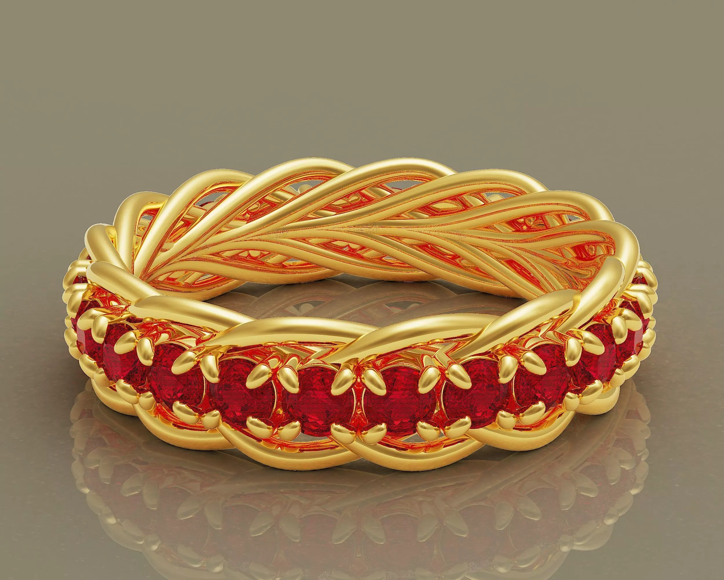 Prong set diamond intertwined eternity ring Free 3D print model_0