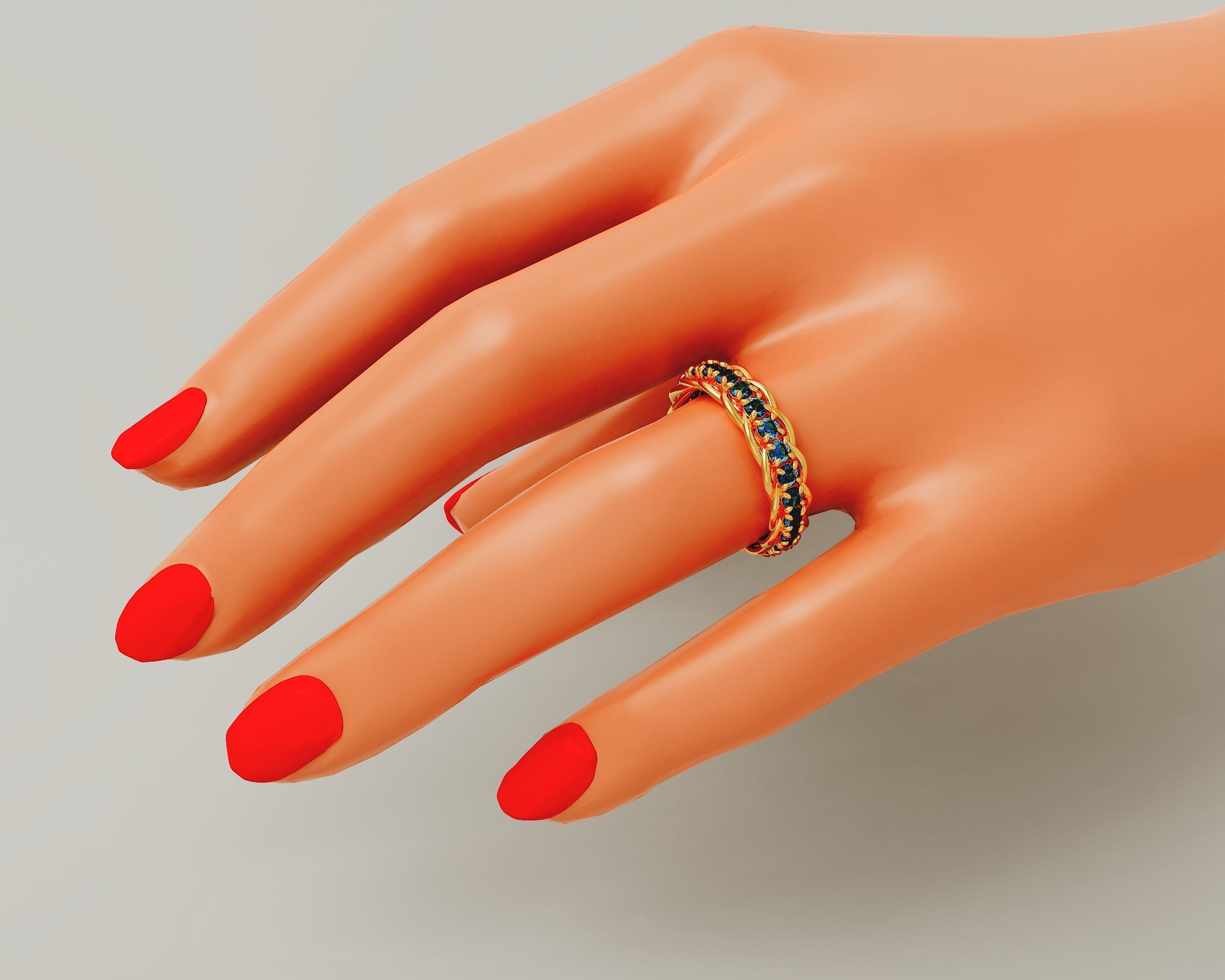 Prong set diamond intertwined eternity ring Free 3D print model_14