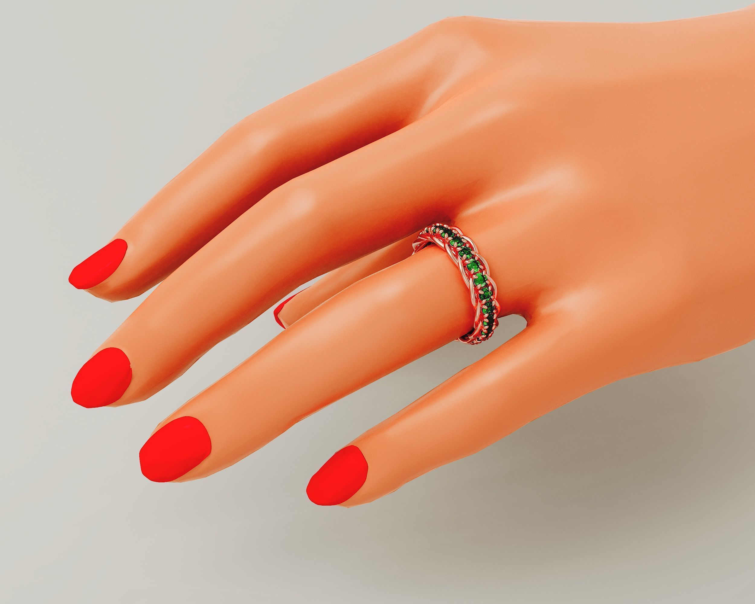 Prong set diamond intertwined eternity ring Free 3D print model_17