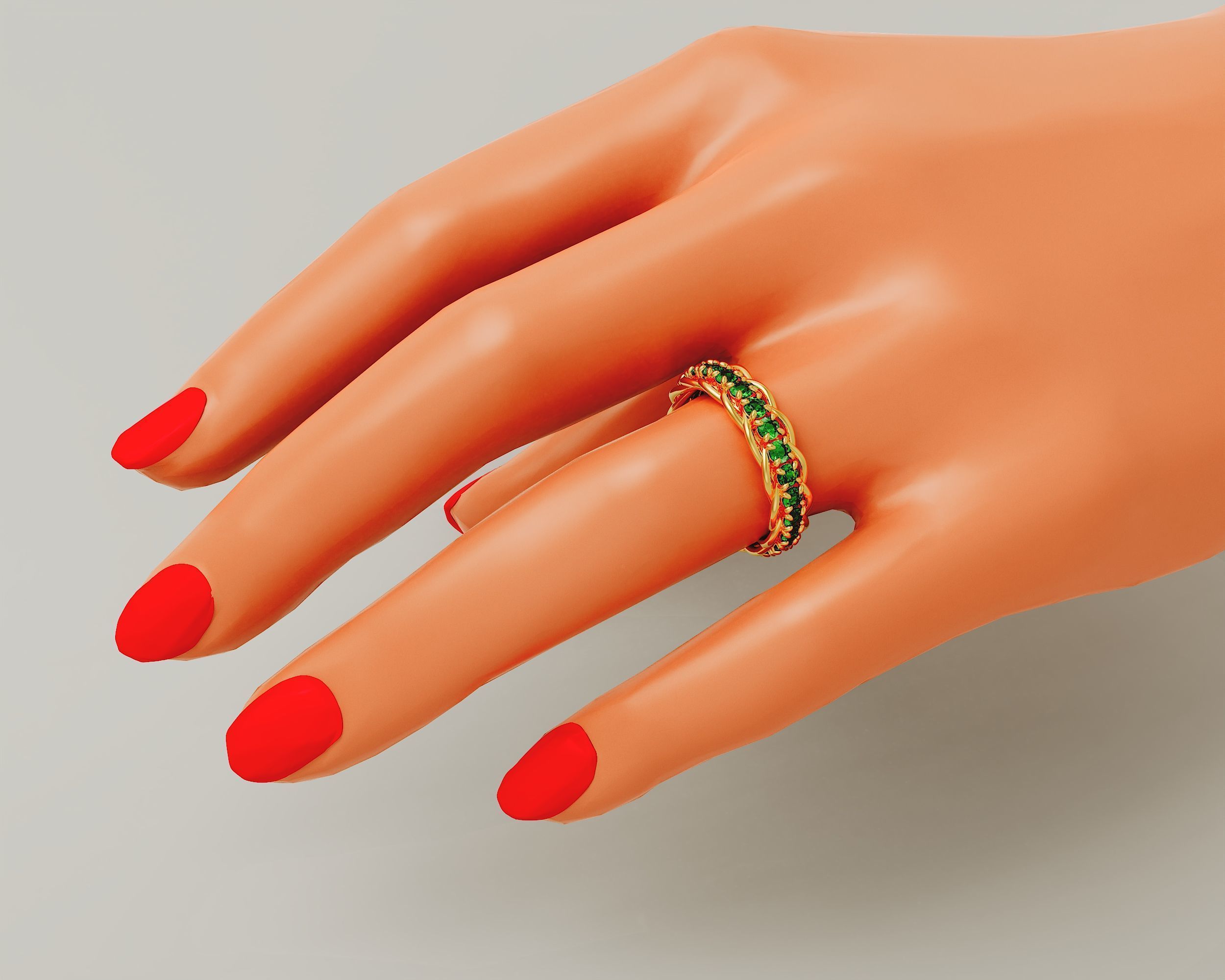 Prong set diamond intertwined eternity ring Free 3D print model_13