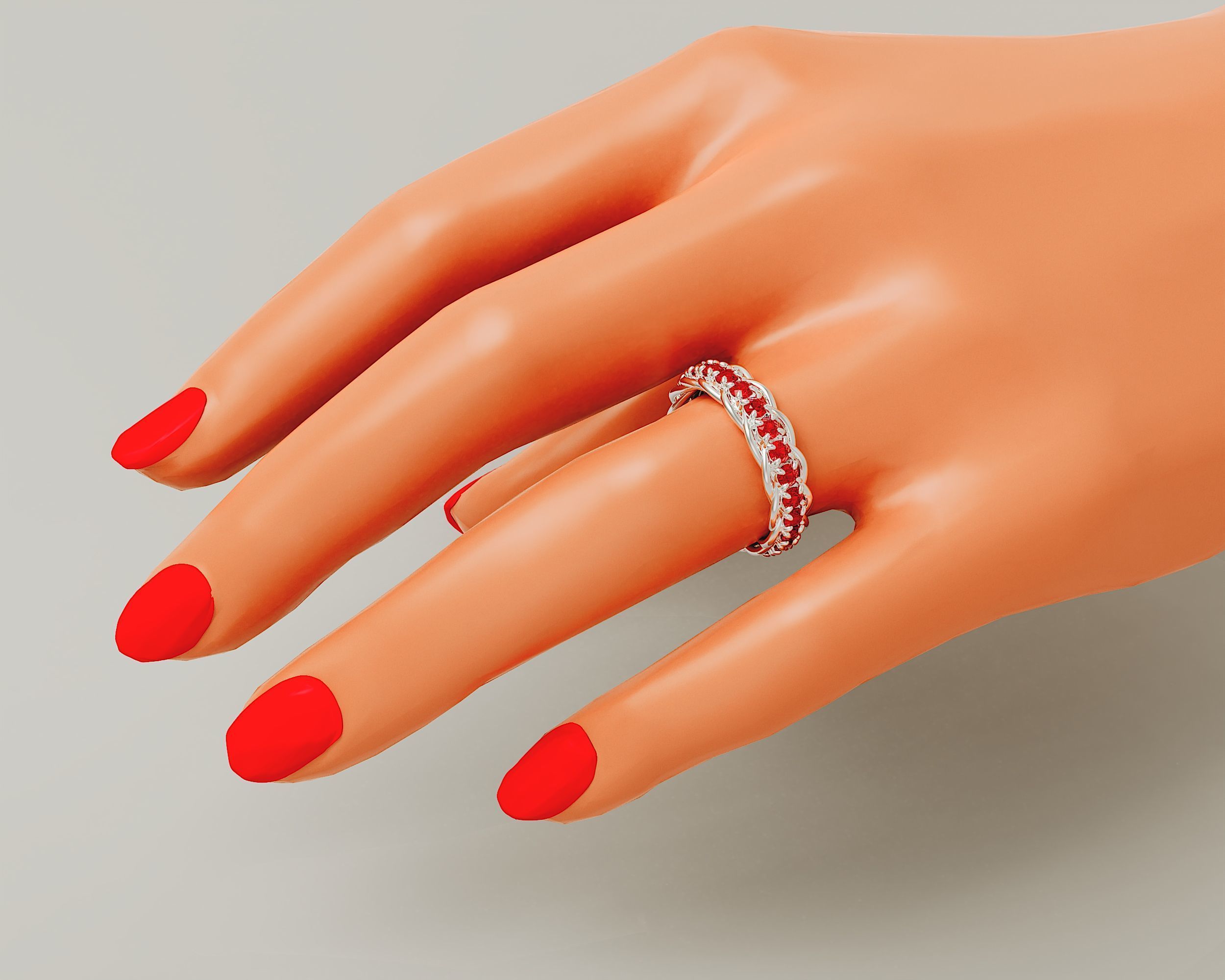 Prong set diamond intertwined eternity ring Free 3D print model_10