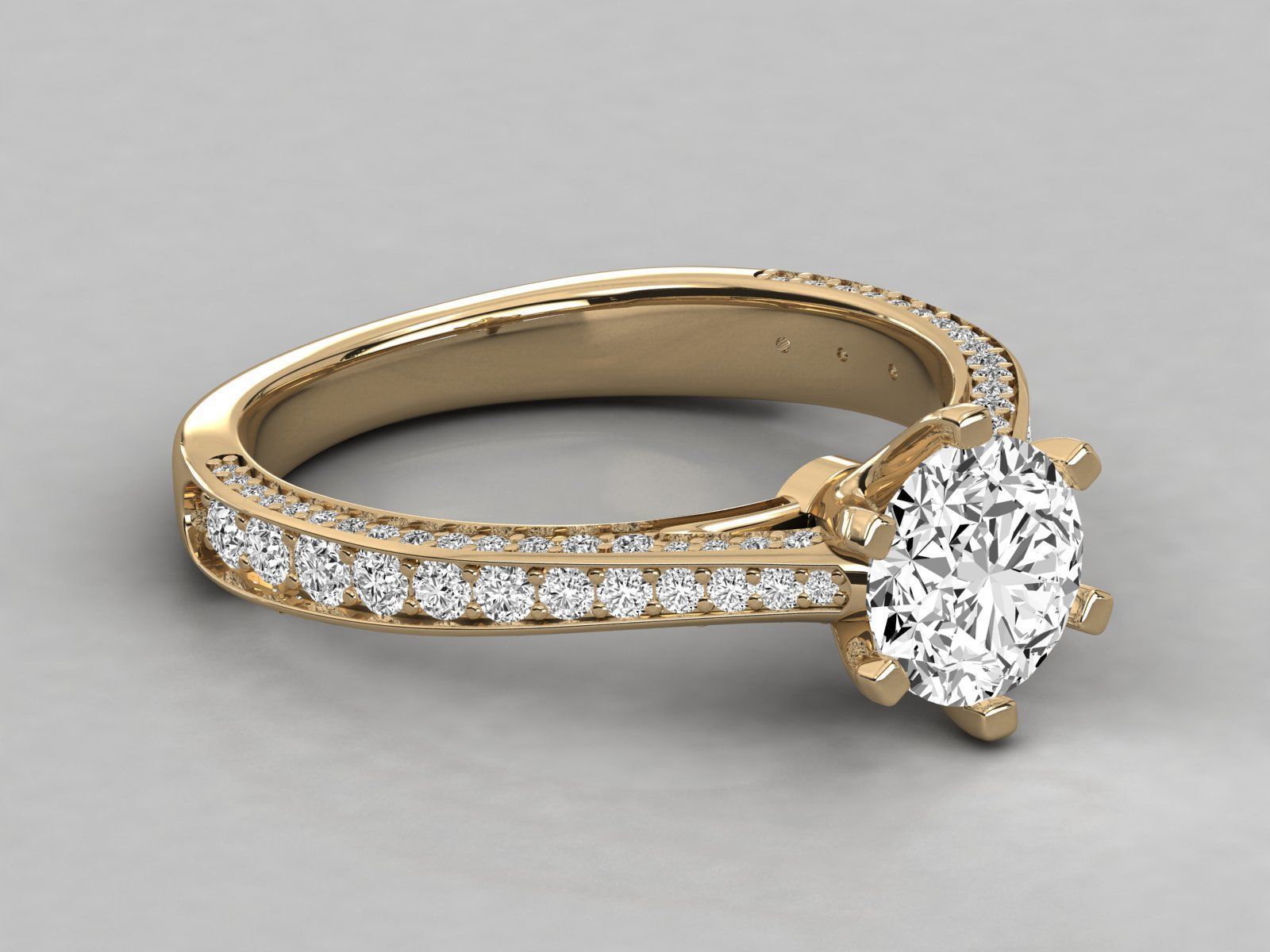 designed solitaire engagement ring   3D print model_8