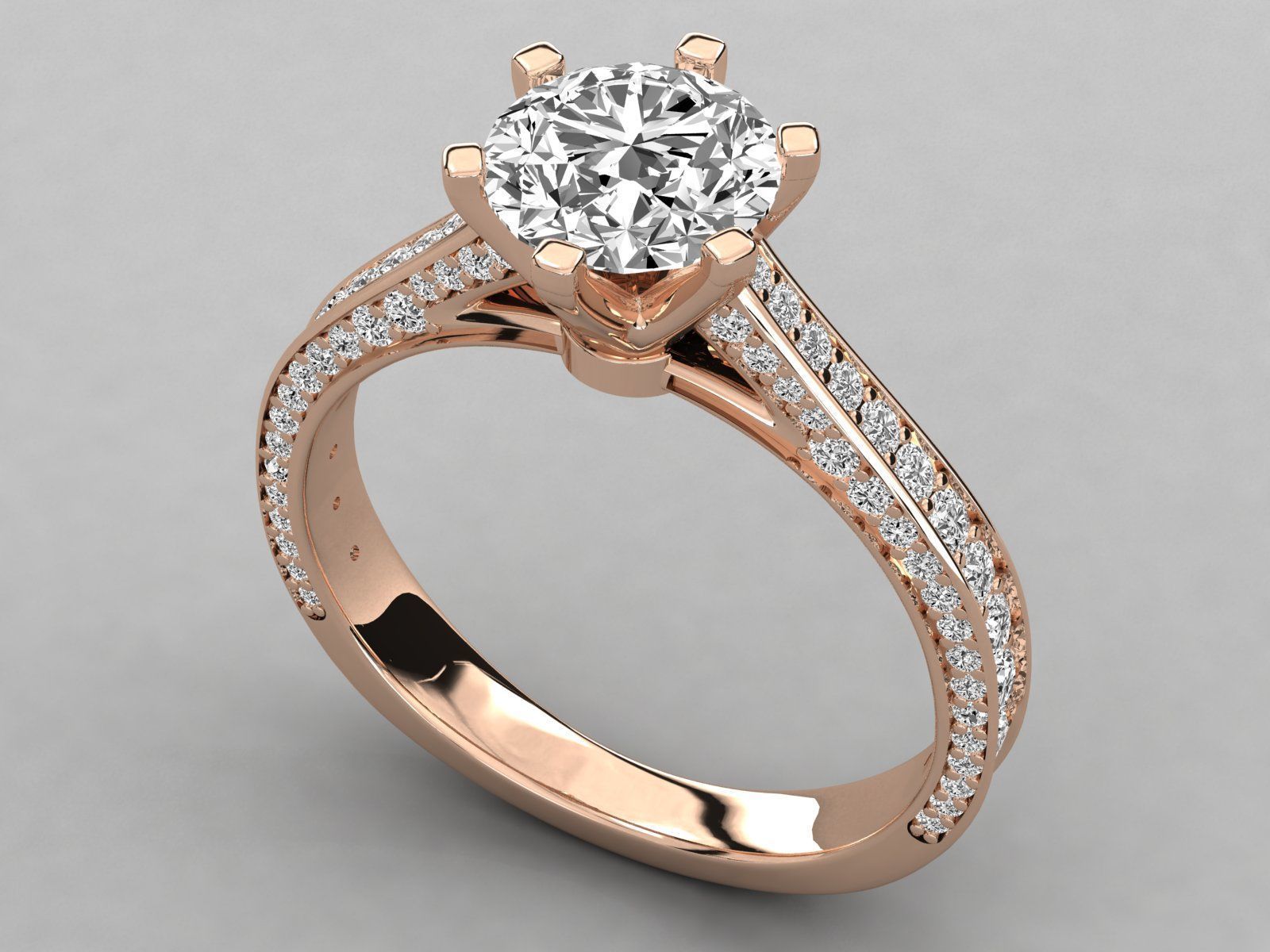 designed solitaire engagement ring   3D print model_16