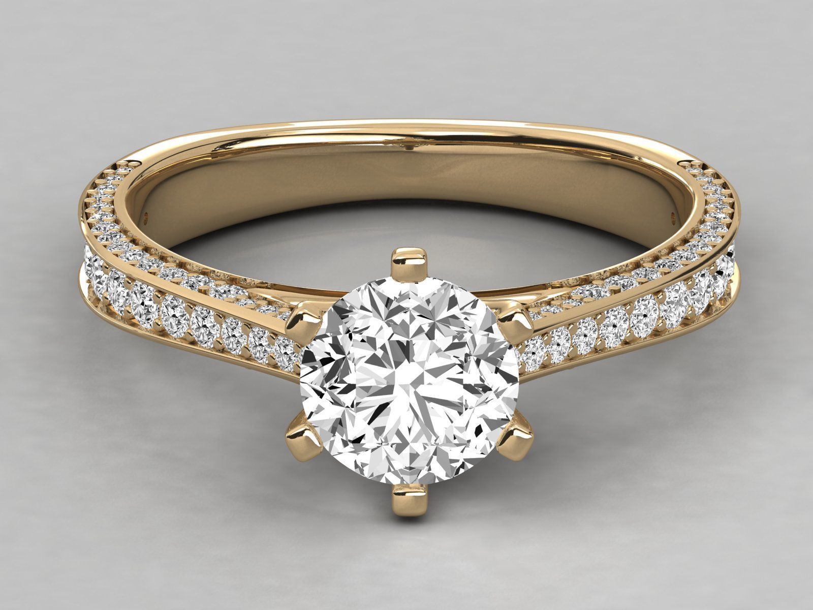 designed solitaire engagement ring   3D print model_12