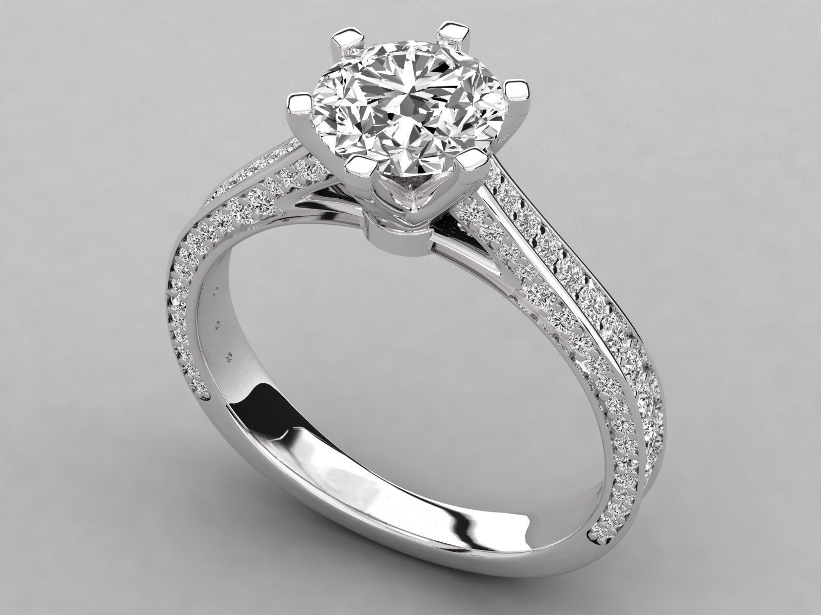 designed solitaire engagement ring   3D print model_4