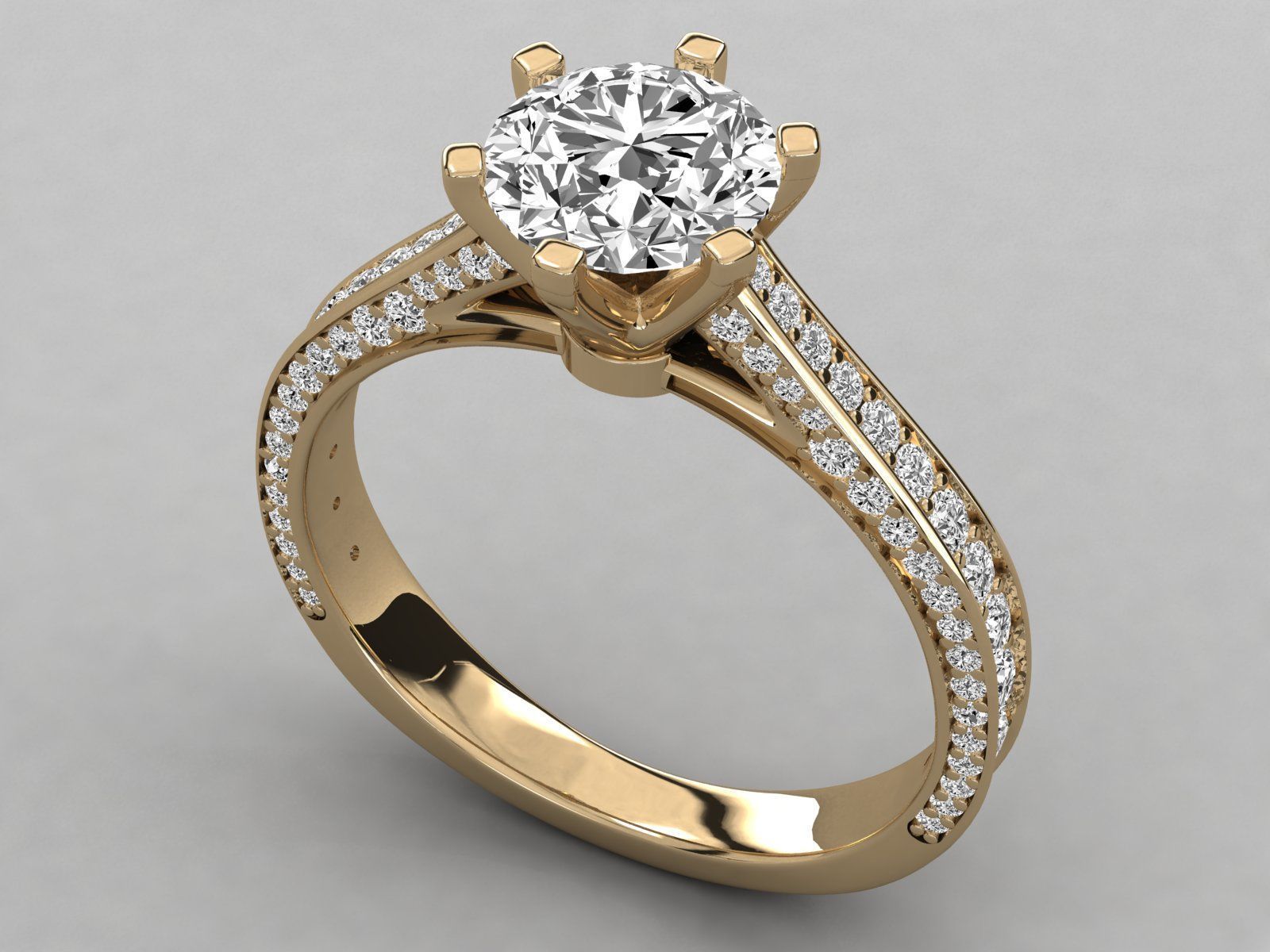 designed solitaire engagement ring   3D print model_10