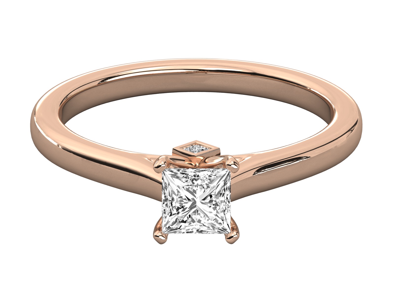 princess cut solitaire engagement ring 3D print model_17