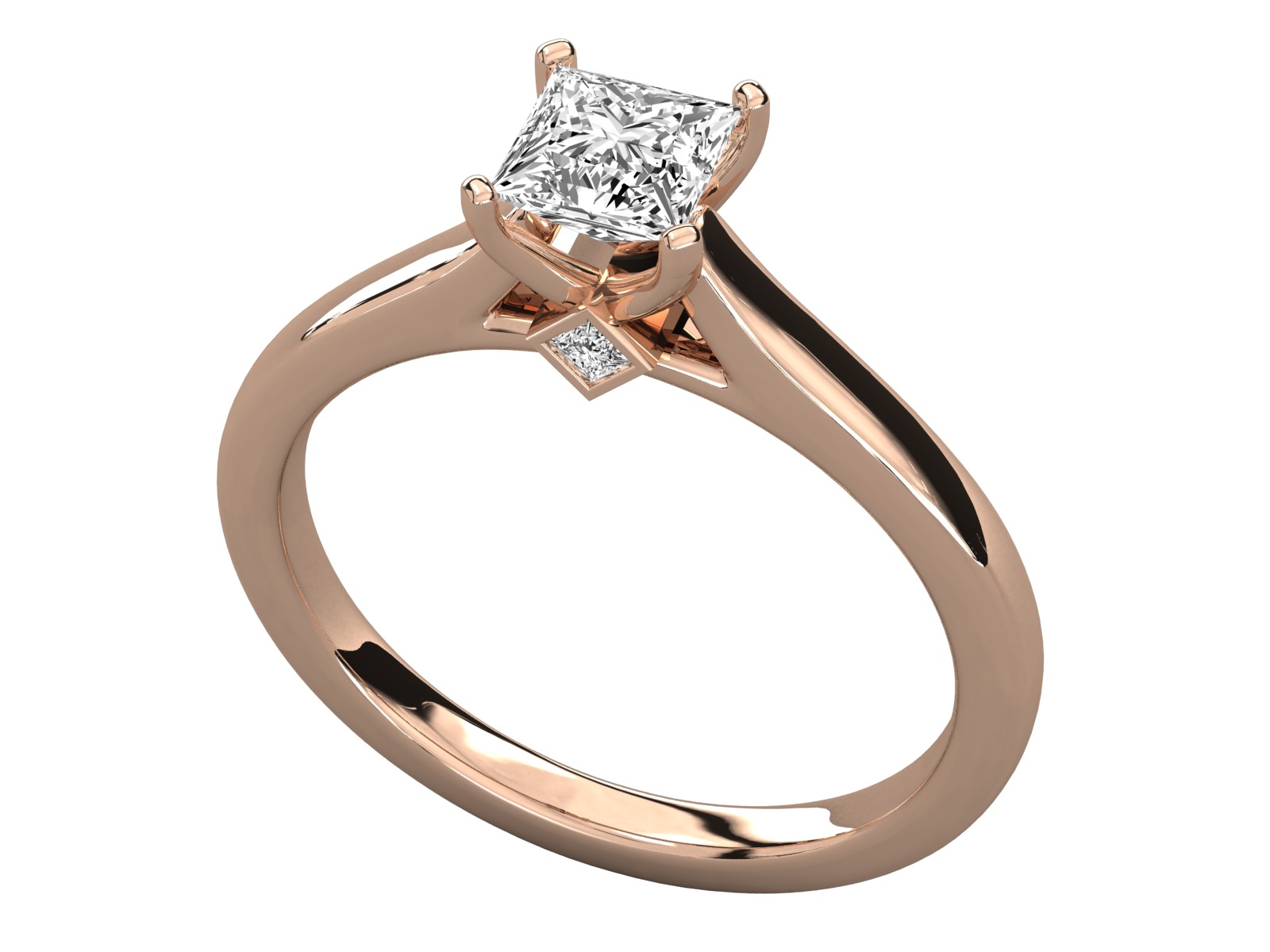 princess cut solitaire engagement ring 3D print model_15
