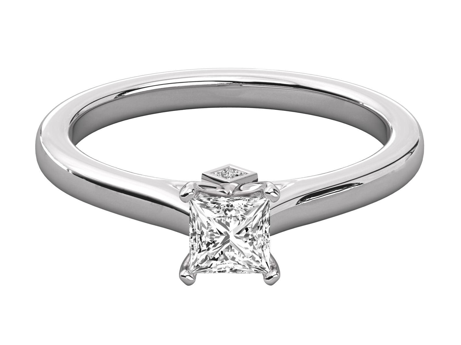 princess cut solitaire engagement ring 3D print model_5