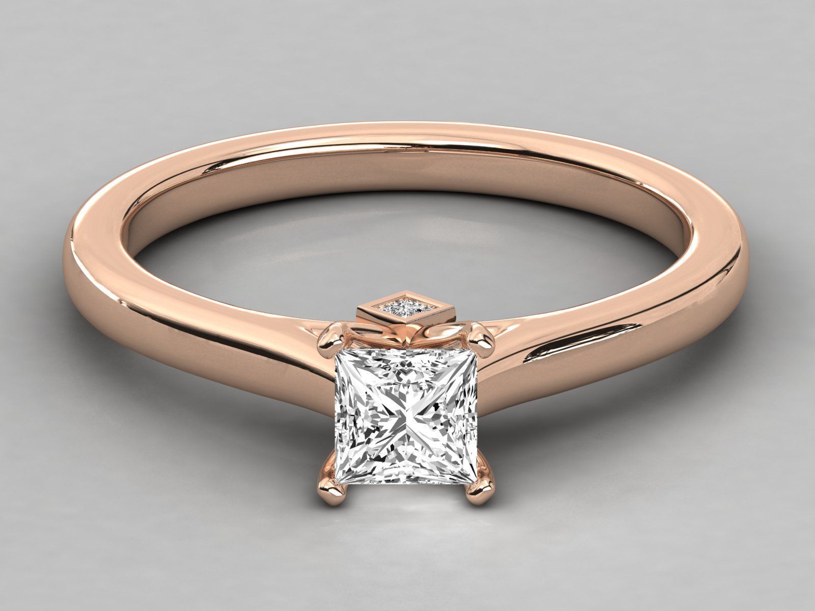 princess cut solitaire engagement ring 3D print model_18