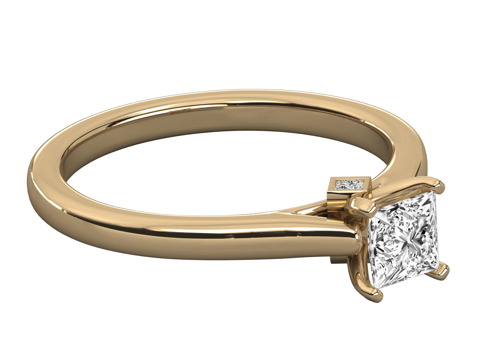 princess cut solitaire engagement ring 3D print model_7