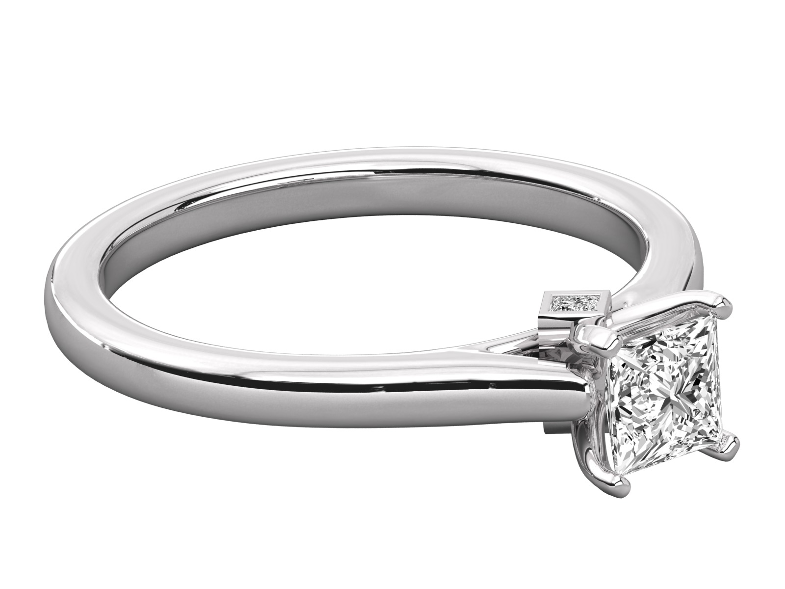 princess cut solitaire engagement ring 3D print model_19