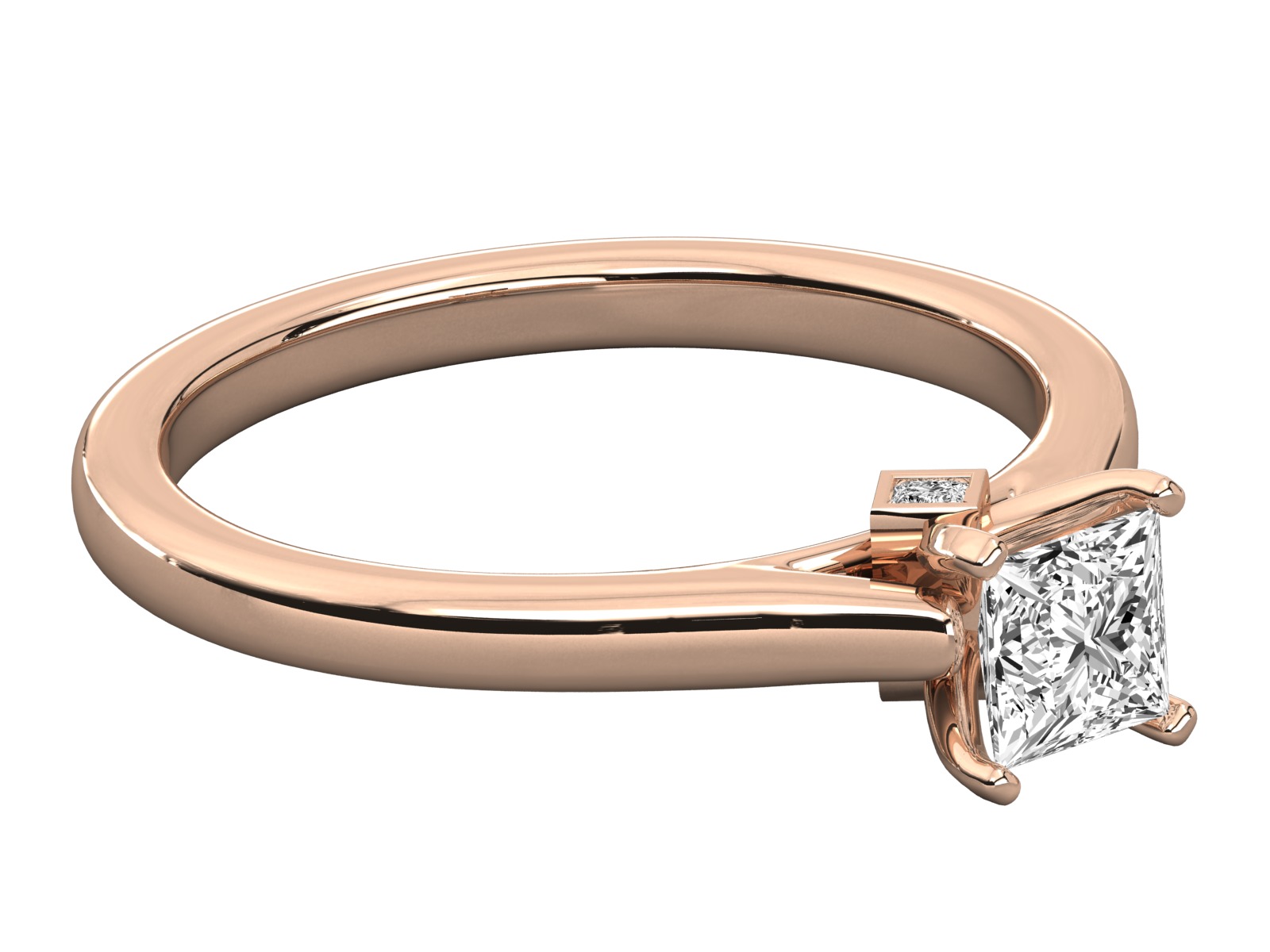 princess cut solitaire engagement ring 3D print model_13