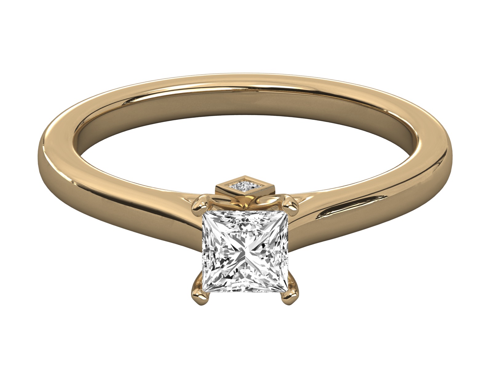 princess cut solitaire engagement ring 3D print model_11