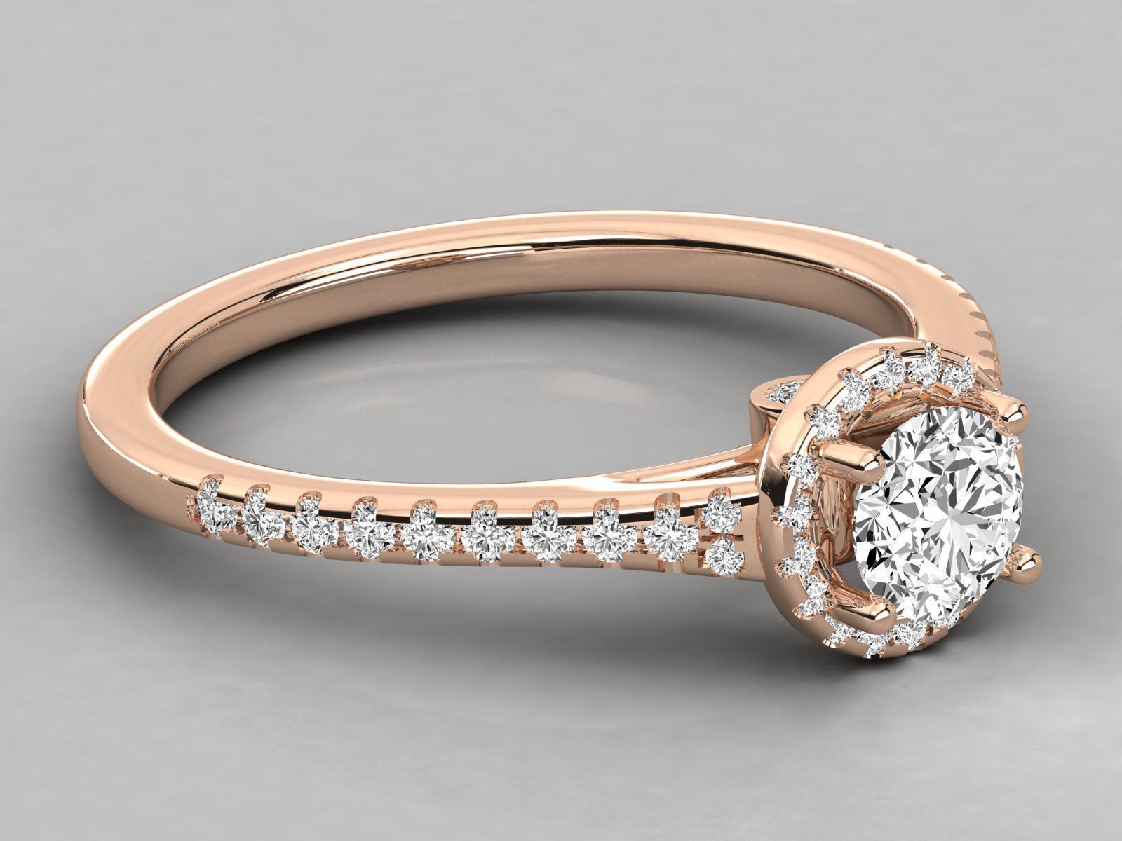 halo solitaire engagement ring 3D print model_14