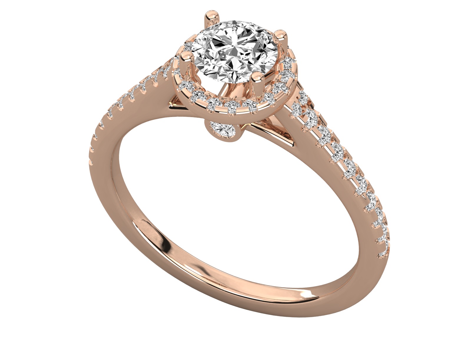 halo solitaire engagement ring 3D print model_15