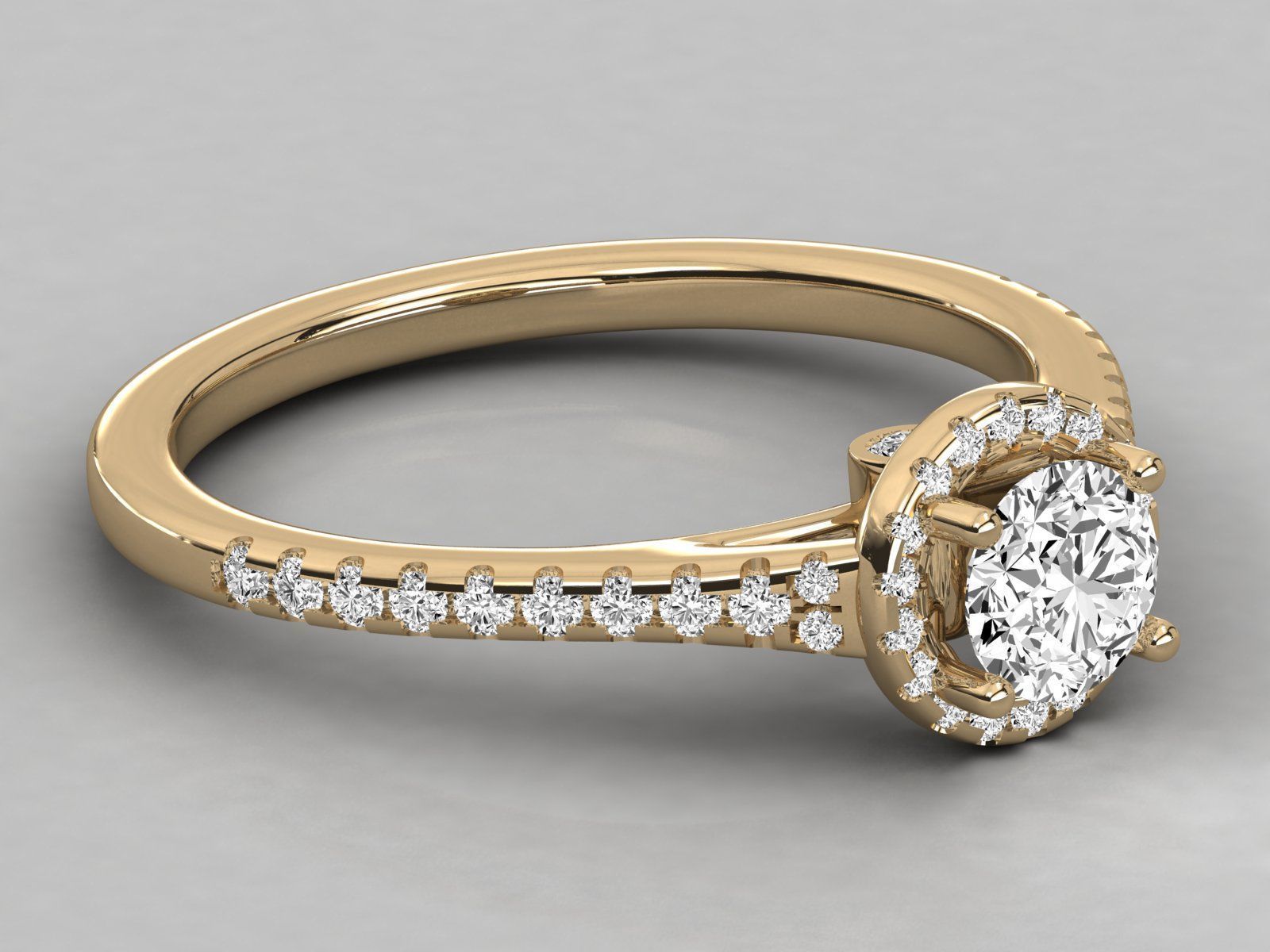 halo solitaire engagement ring 3D print model_8
