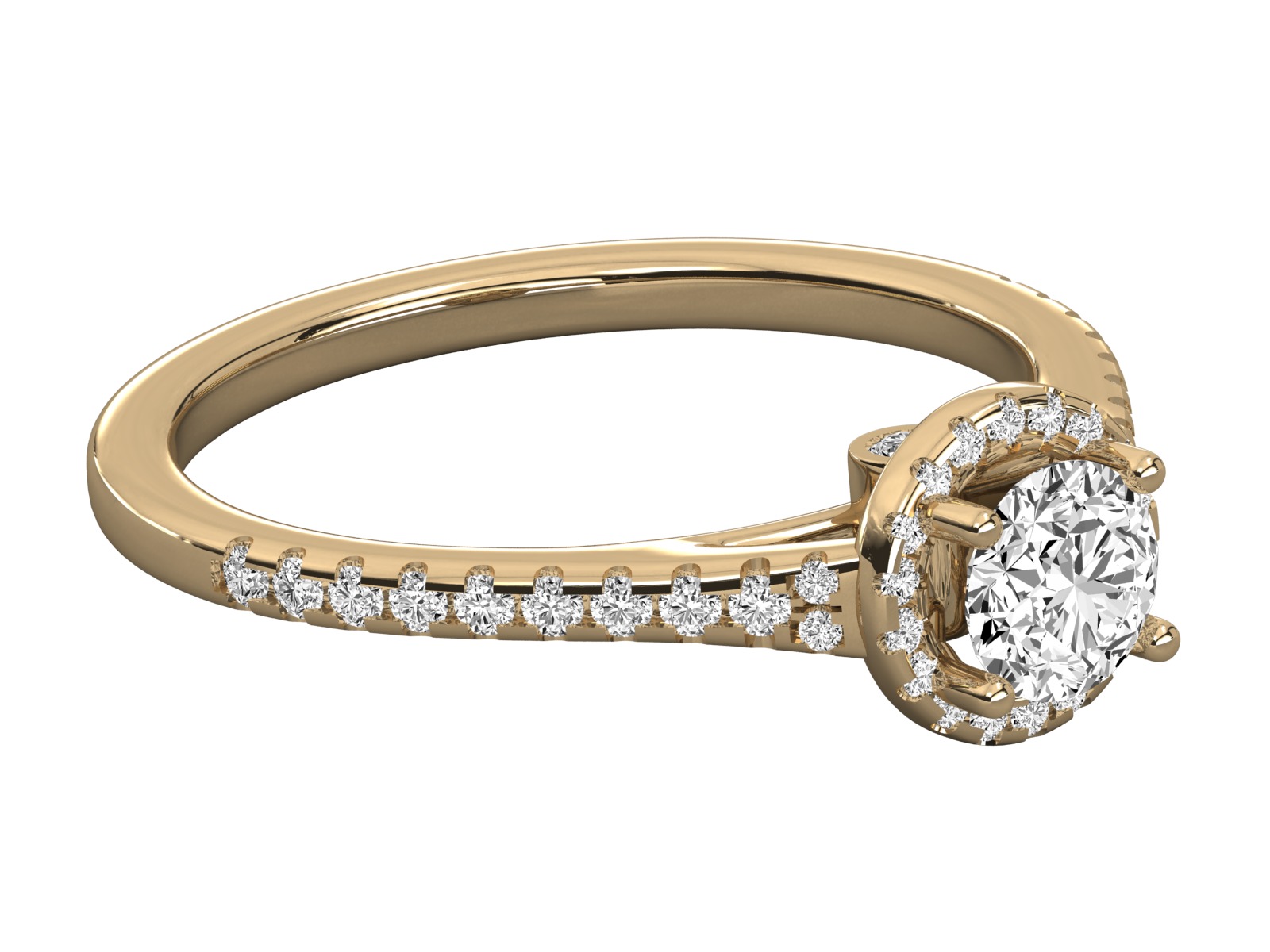 halo solitaire engagement ring 3D print model_7