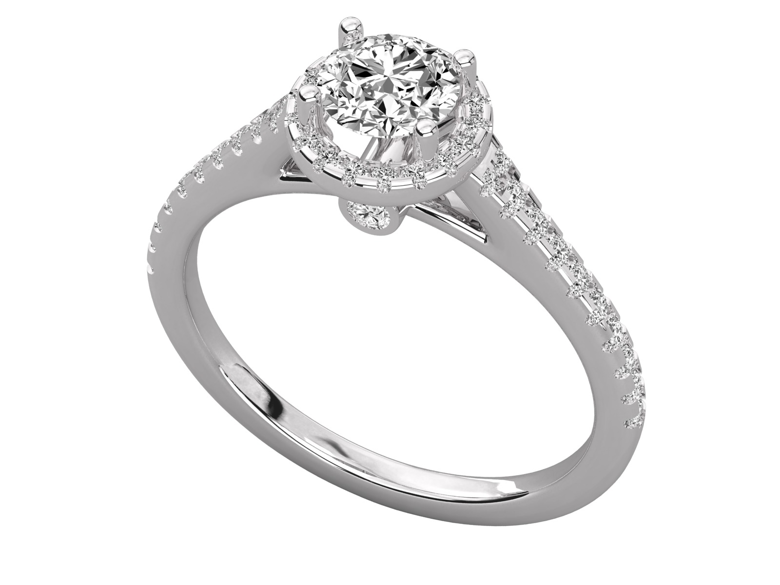 halo solitaire engagement ring 3D print model_2