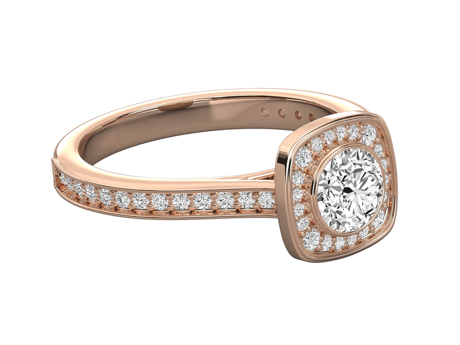 halo solitaire engagement ring  3D print model_13