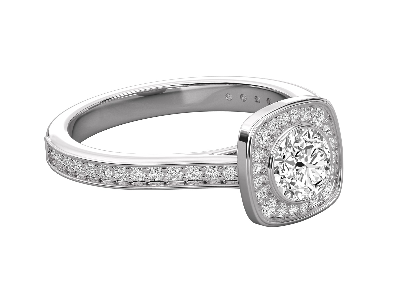 halo solitaire engagement ring  3D print model_19