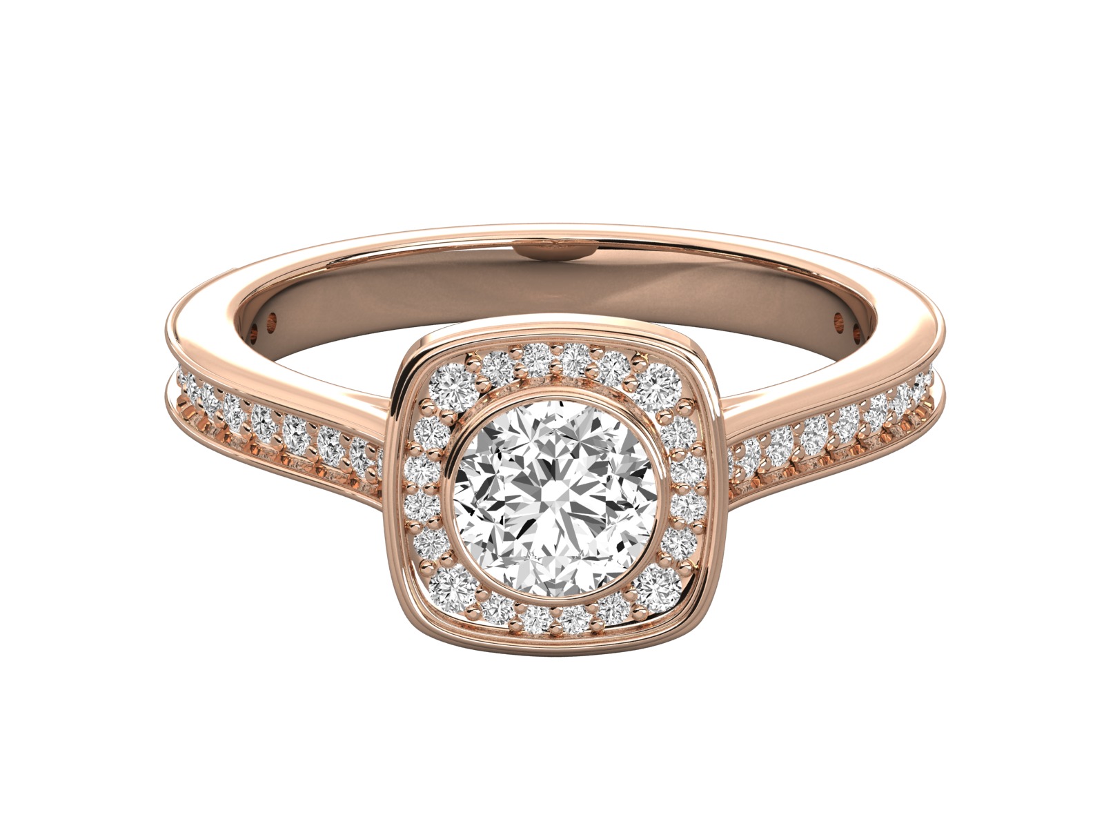 halo solitaire engagement ring  3D print model_17