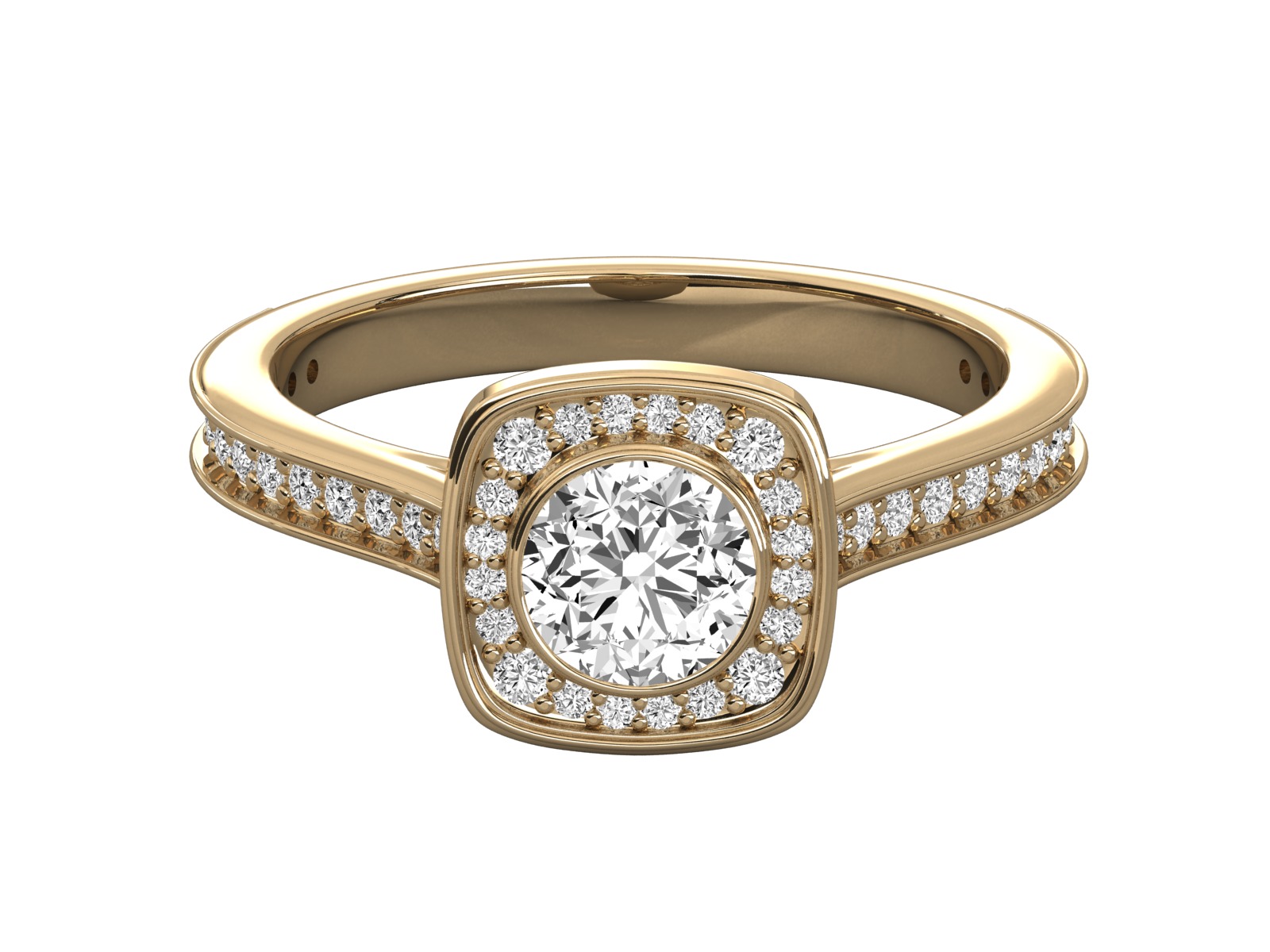 halo solitaire engagement ring  3D print model_11