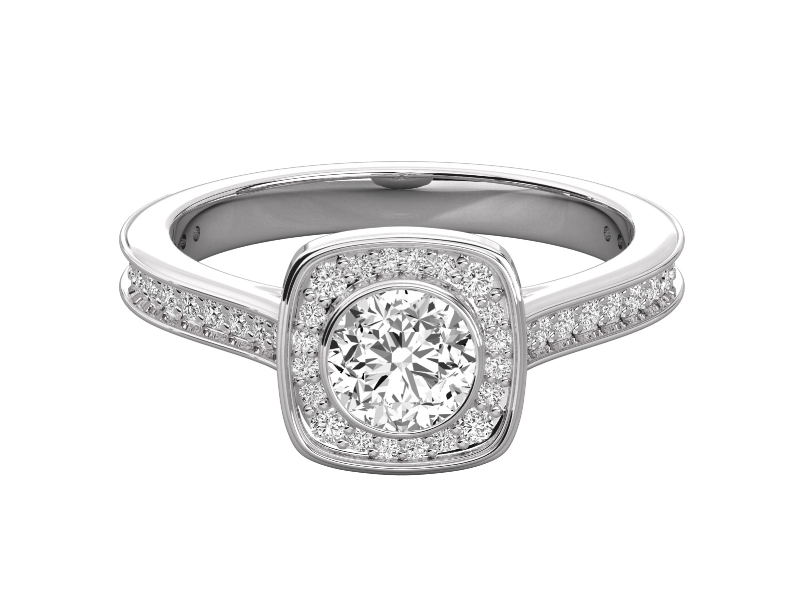 halo solitaire engagement ring  3D print model_5