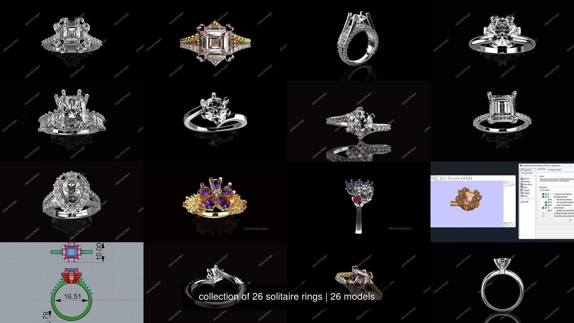 collection of 26 solitaire rings _3