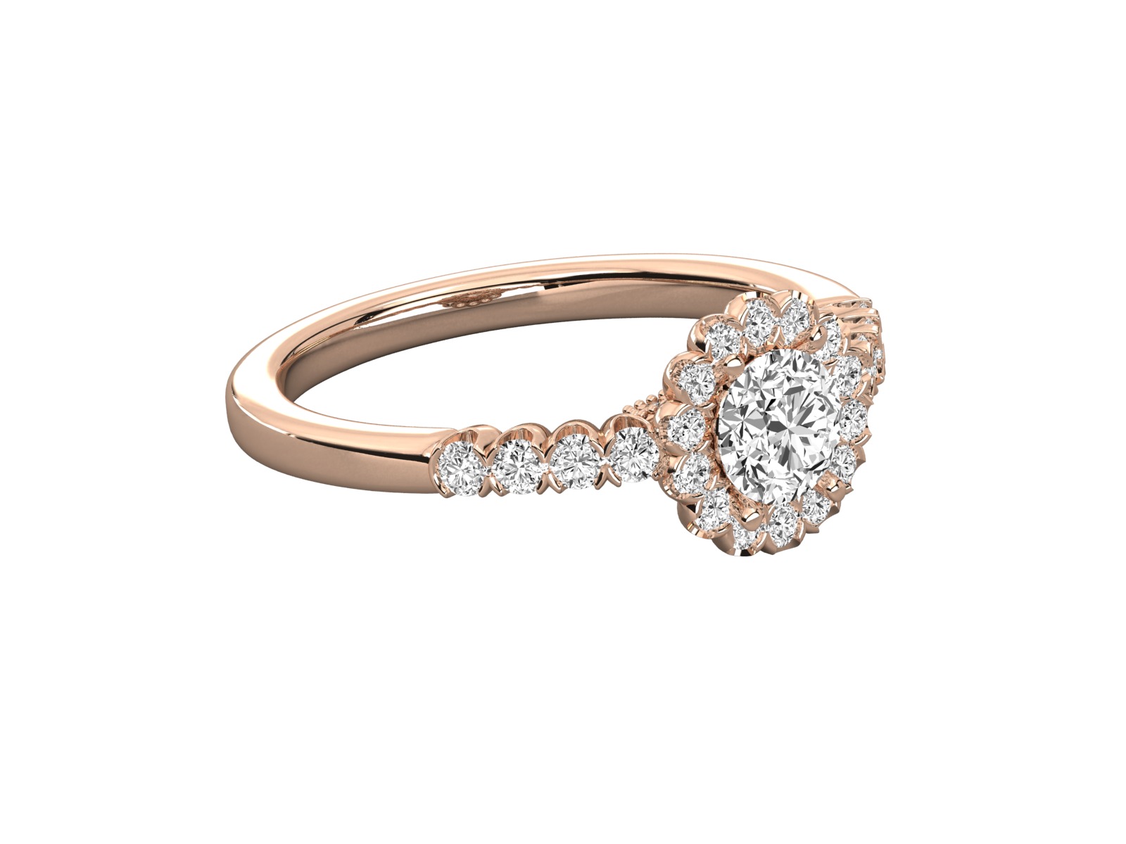 halo solitaire engagement ring  3D print model_13