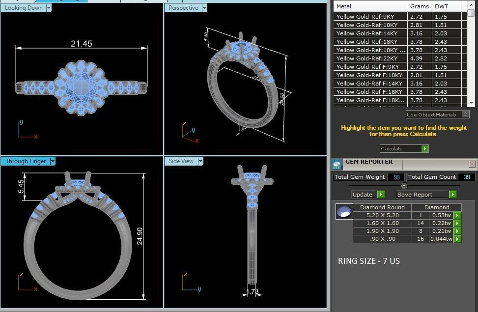 halo solitaire engagement ring  3D print model_1