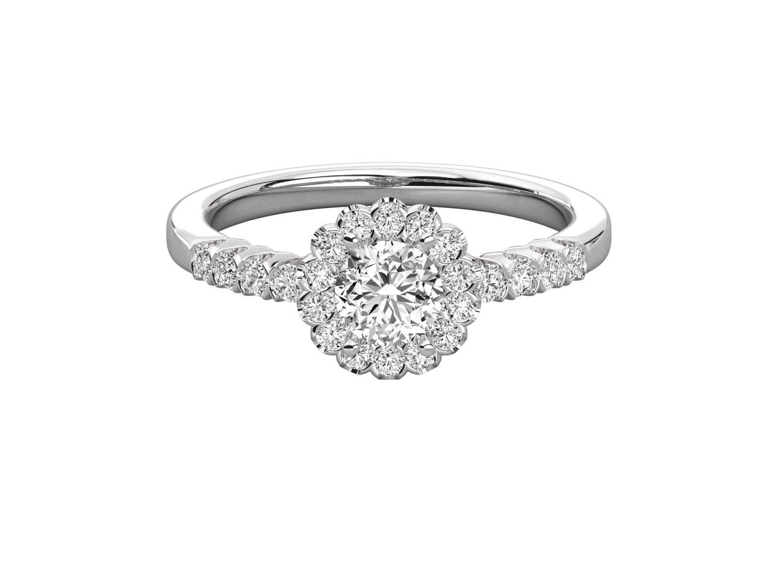 halo solitaire engagement ring  3D print model_5