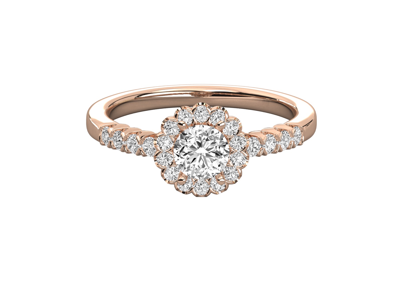 halo solitaire engagement ring  3D print model_17