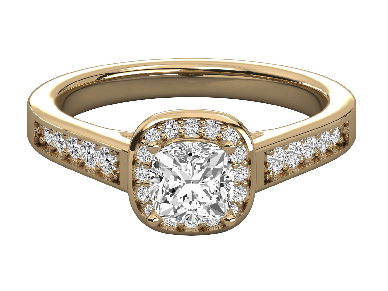 halo solitaire engagement ring  3D print model_11