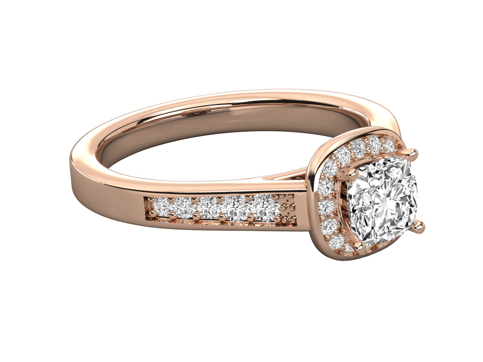 halo solitaire engagement ring  3D print model_13