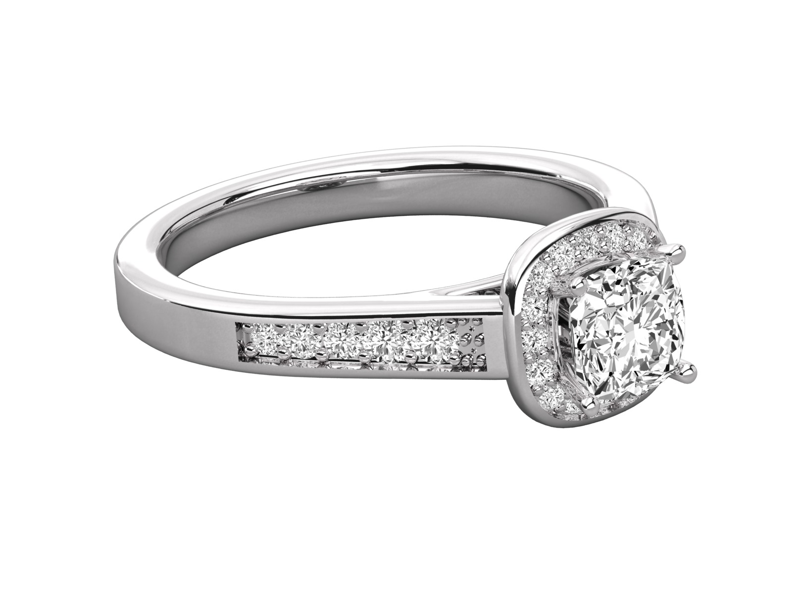 halo solitaire engagement ring  3D print model_19