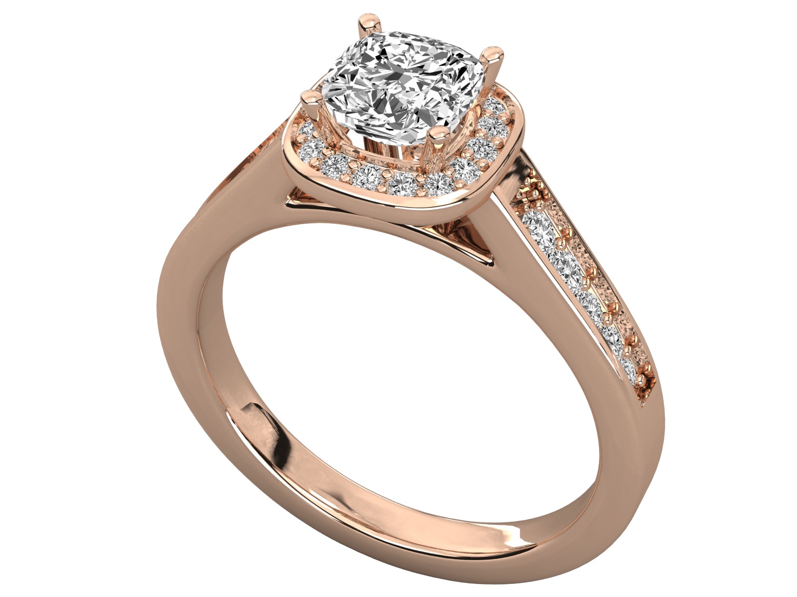 halo solitaire engagement ring  3D print model_15