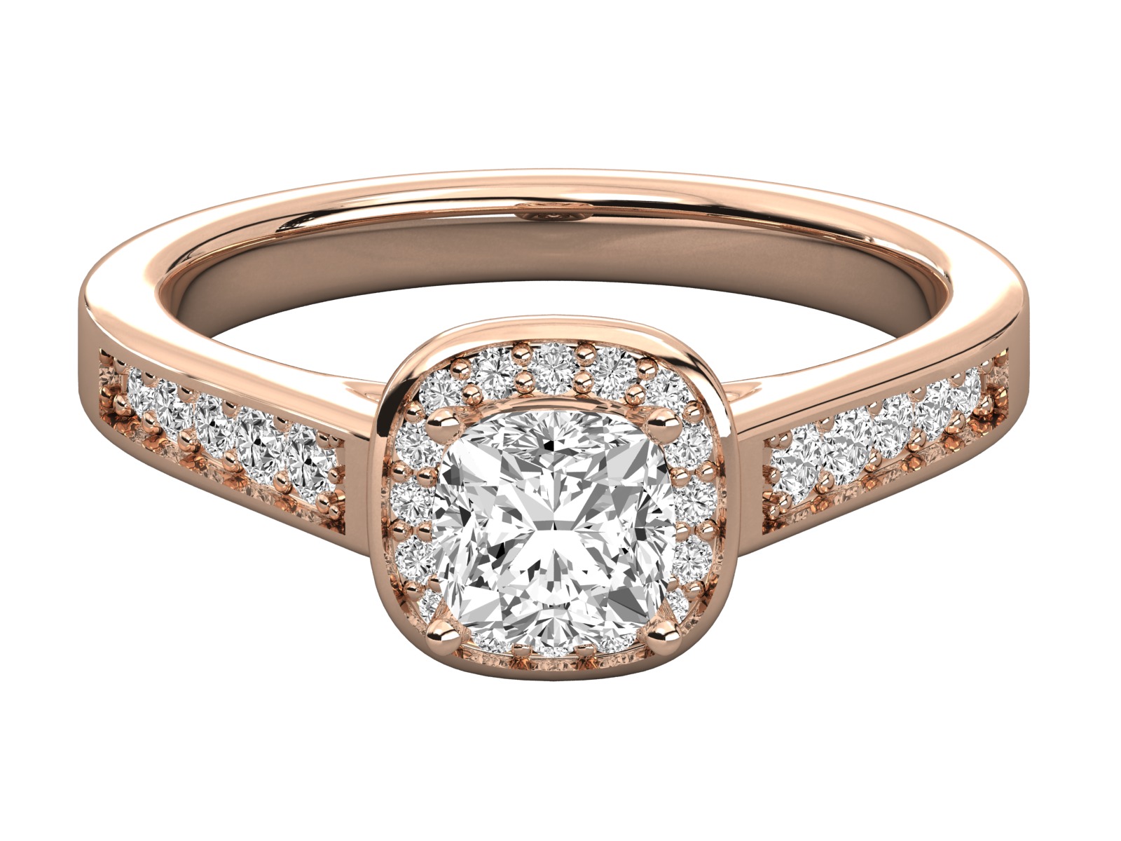 halo solitaire engagement ring  3D print model_17