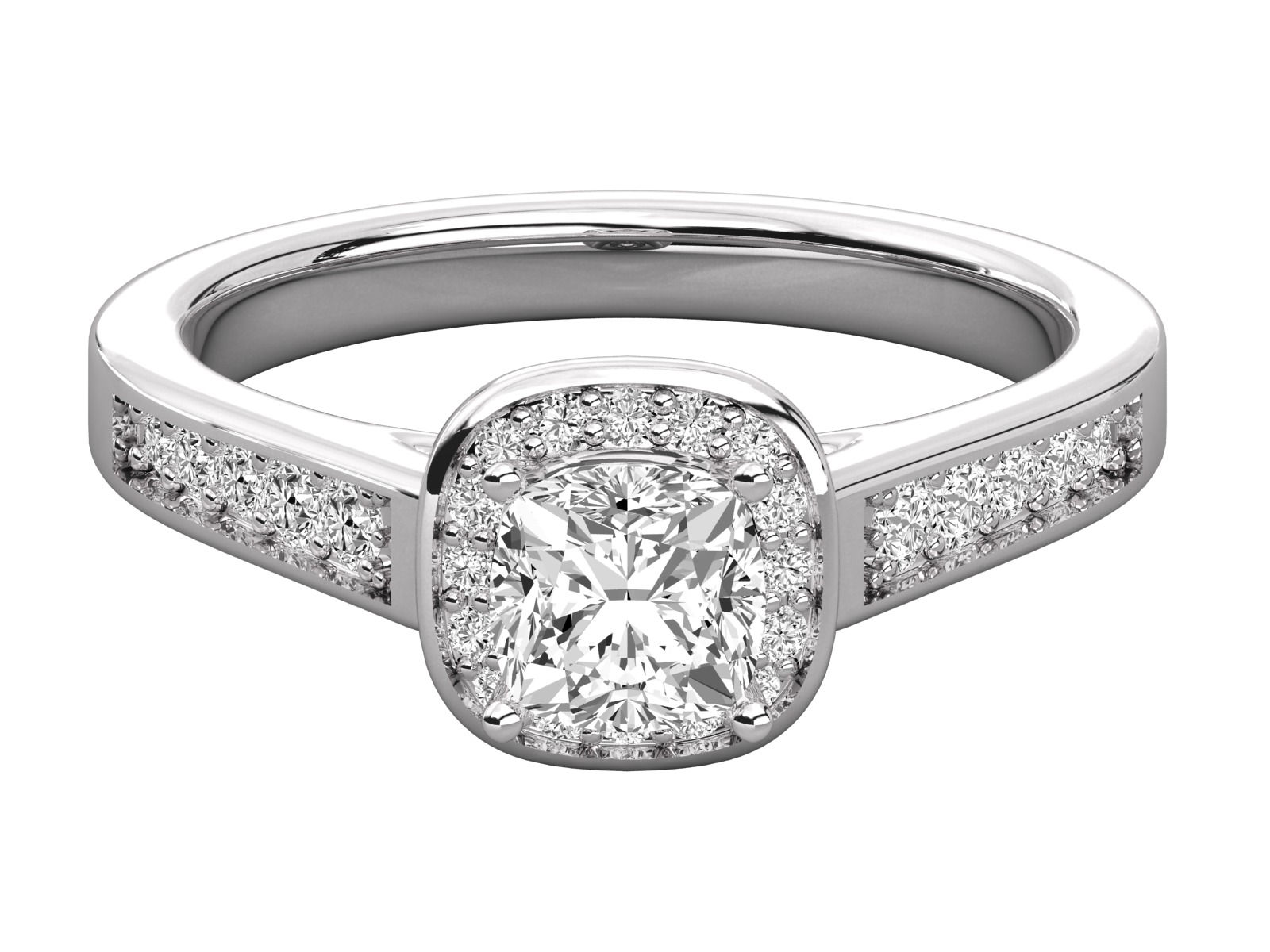 halo solitaire engagement ring  3D print model_5