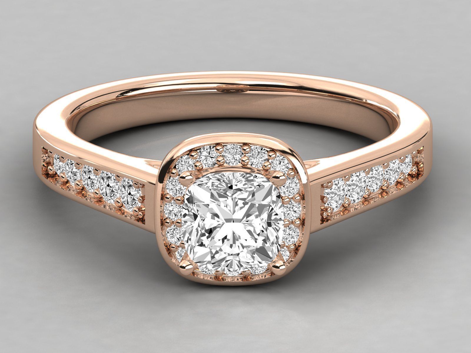 halo solitaire engagement ring  3D print model_18